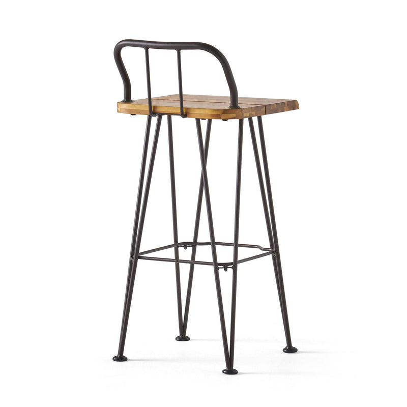 Outdoor Barstool With Angled Metal Legs - Brown by HouseOfZazla