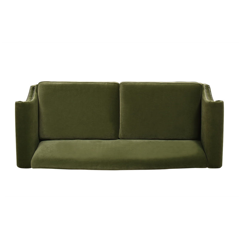Green Camel Back Small Space Sofa with Performance Upholstery, photo 9 of 14