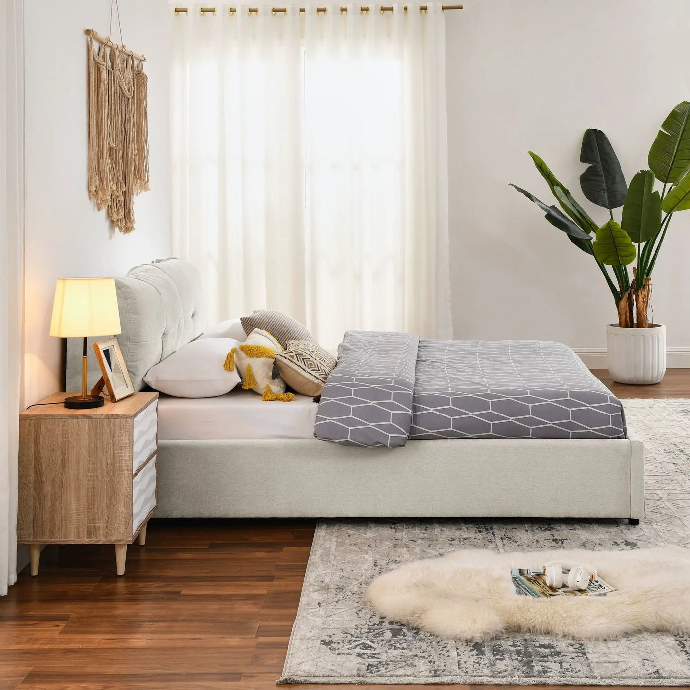 Storage Upholstered Hydraulic Platform Bed With Integrated Headboard by HouseOfZazla