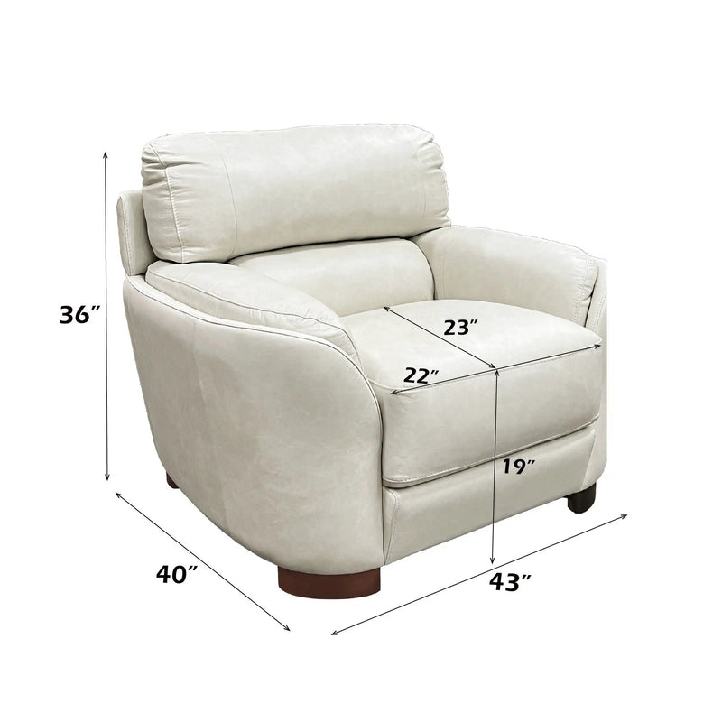 Edrice - Chair - Ivory Top Grain Leather by Unique Piece Furniture