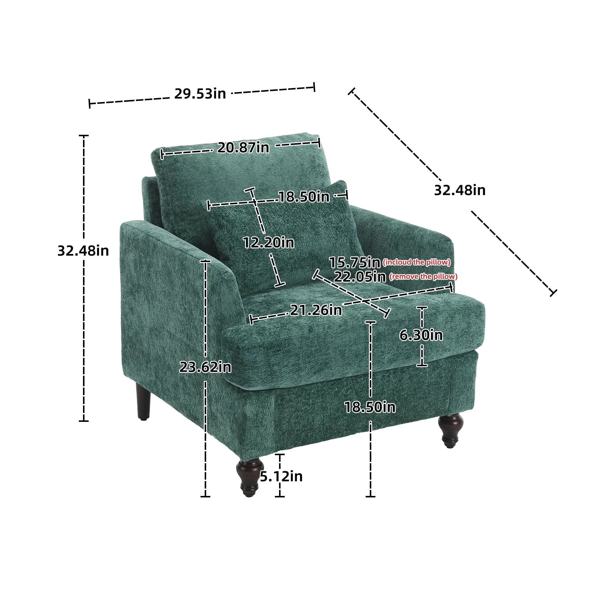 Modern Mid Century Wood Frame Armchair With Tufted Design by Unique Piece Furniture