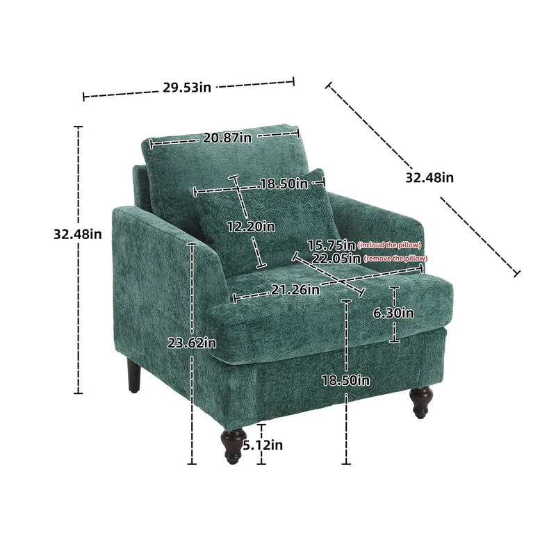 Modern Mid Century Wood Frame Armchair With Tufted Design by Unique Piece Furniture