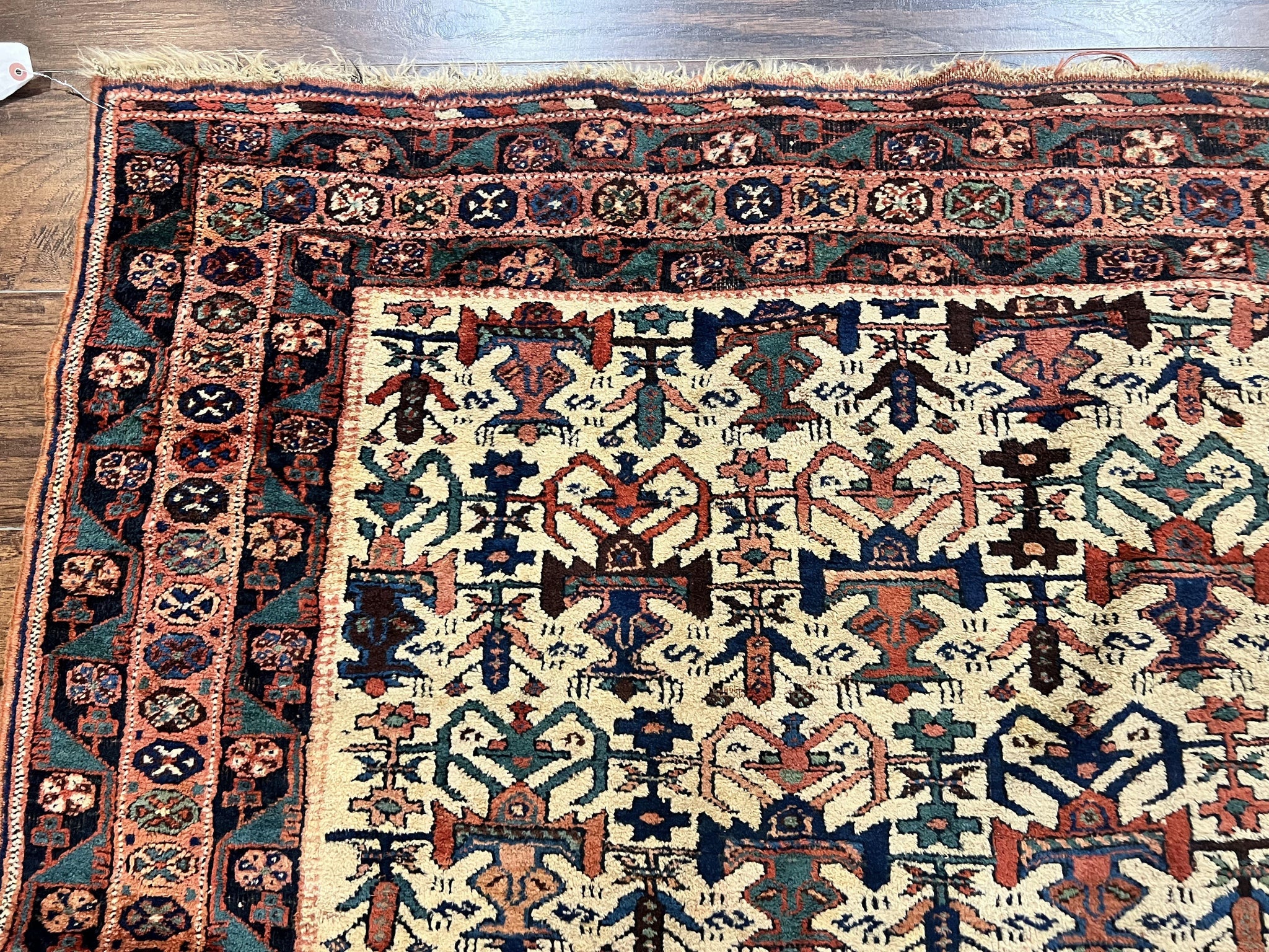 Persian Afshar Rug 5x6, Allover Repeated Motif, Wool Tribal Carpet, Handmade Semi Antique Rug by Jewel Rugs