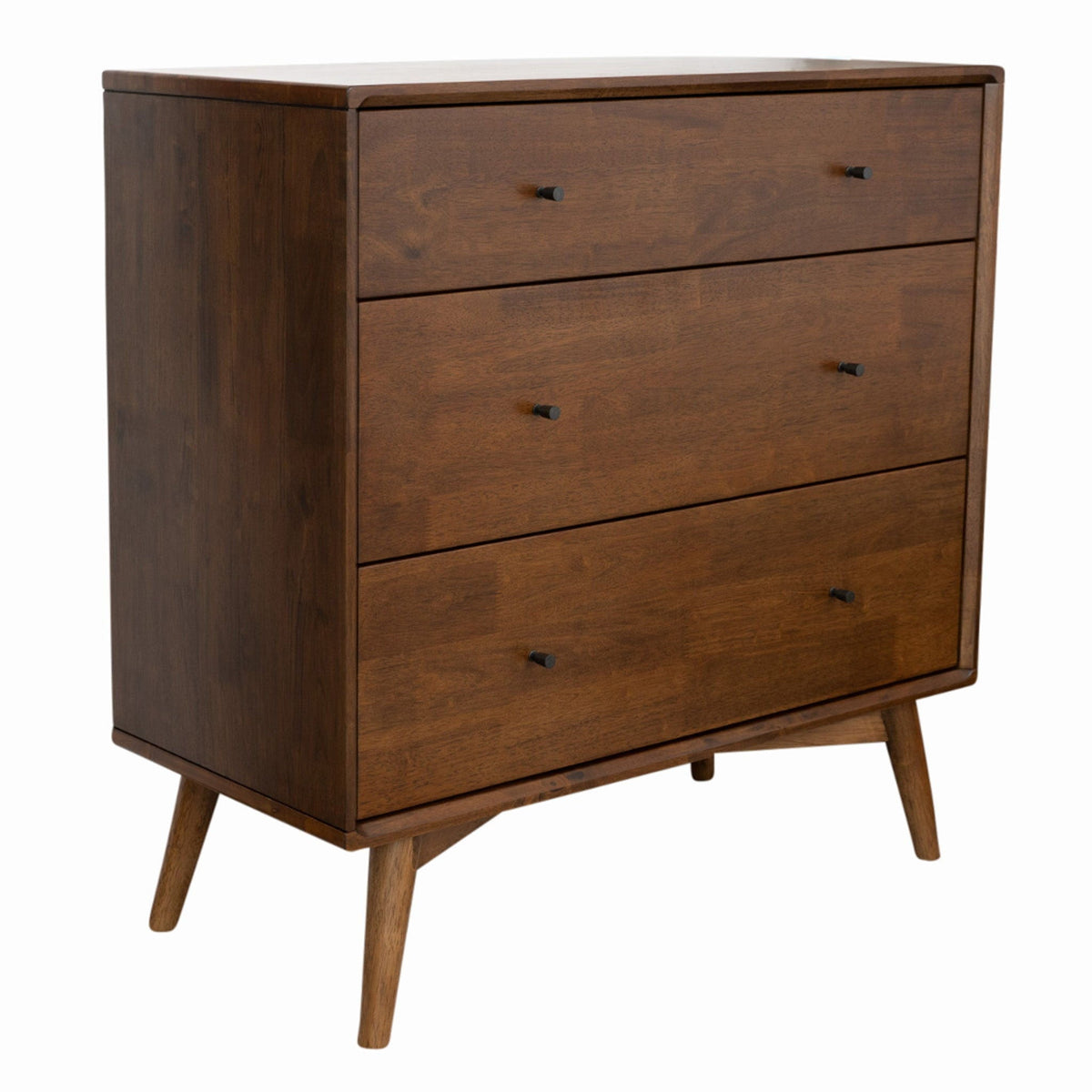 Solid Wood 3 Drawer Dresser with Spacious Storage - Brown
