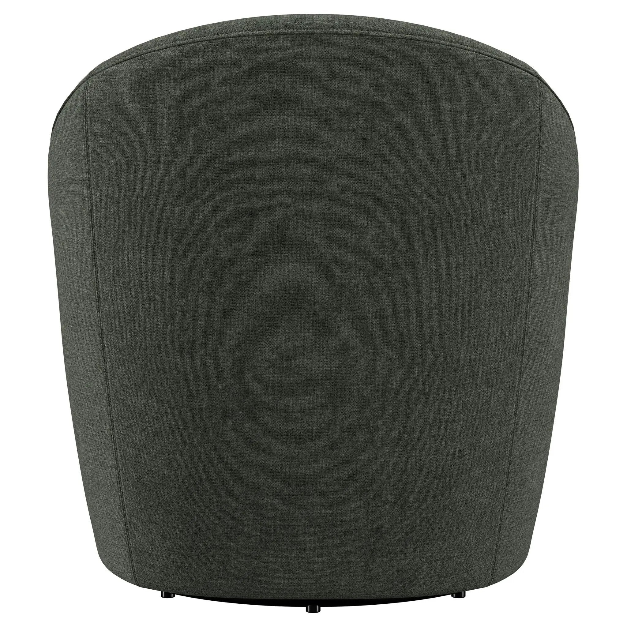 Leon Upholstered Barrel Accent Swivel Chair Hunter Green by Unique Piece Furniture