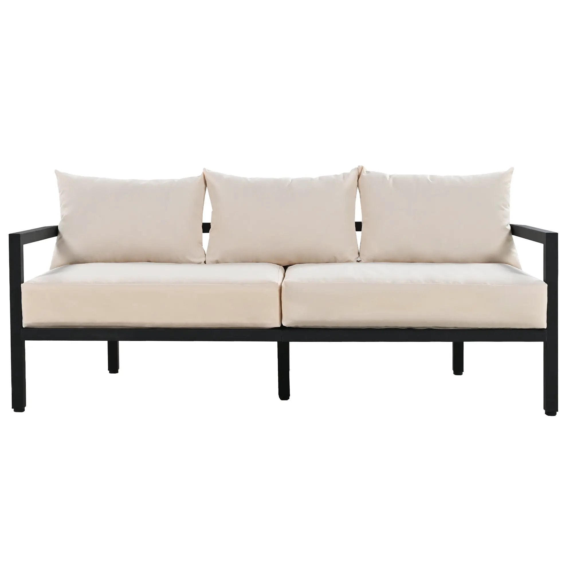U_Style Multi-Person Outdoor Steel Sofa Set with Coffee Table by HouseOfZazla