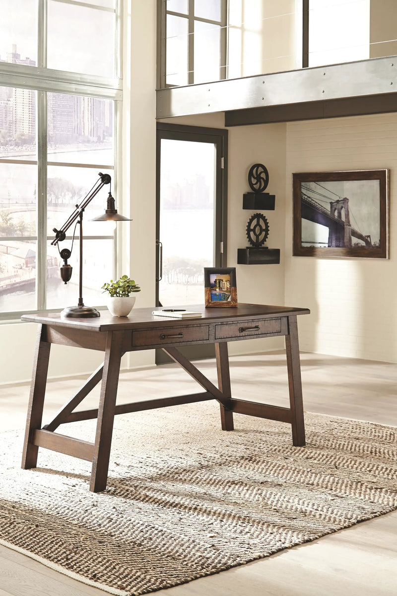 Baldridge - Home Office Large Leg Desk - Rustic Brown by Unique Piece Furniture