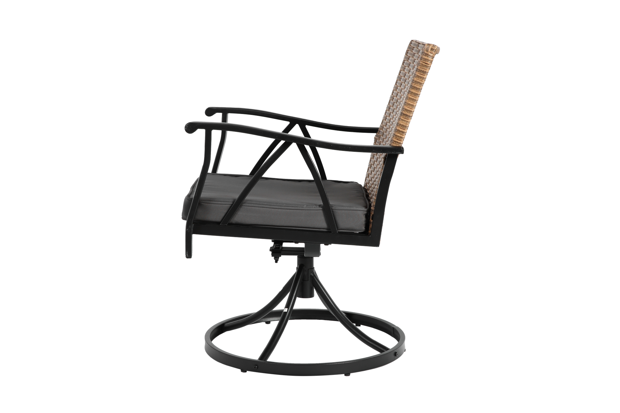 5 Piece Patio Dining Set for 4 with Swivel Rocker Chairs and Steel Table Top by HouseOfZazla