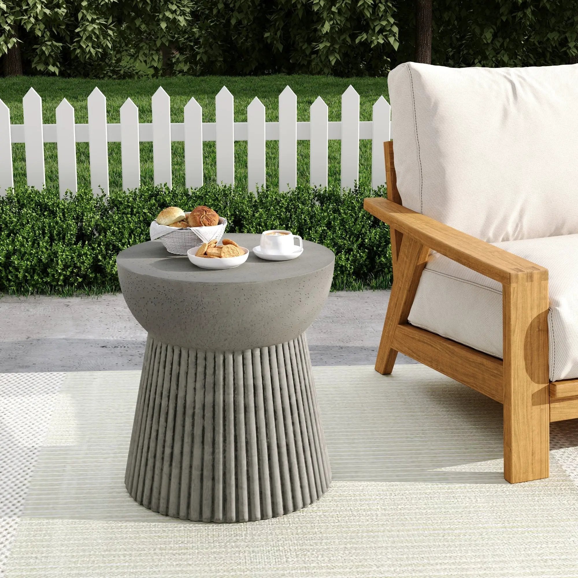Outdoor Lightweight Concrete Side Table by HouseOfZazla