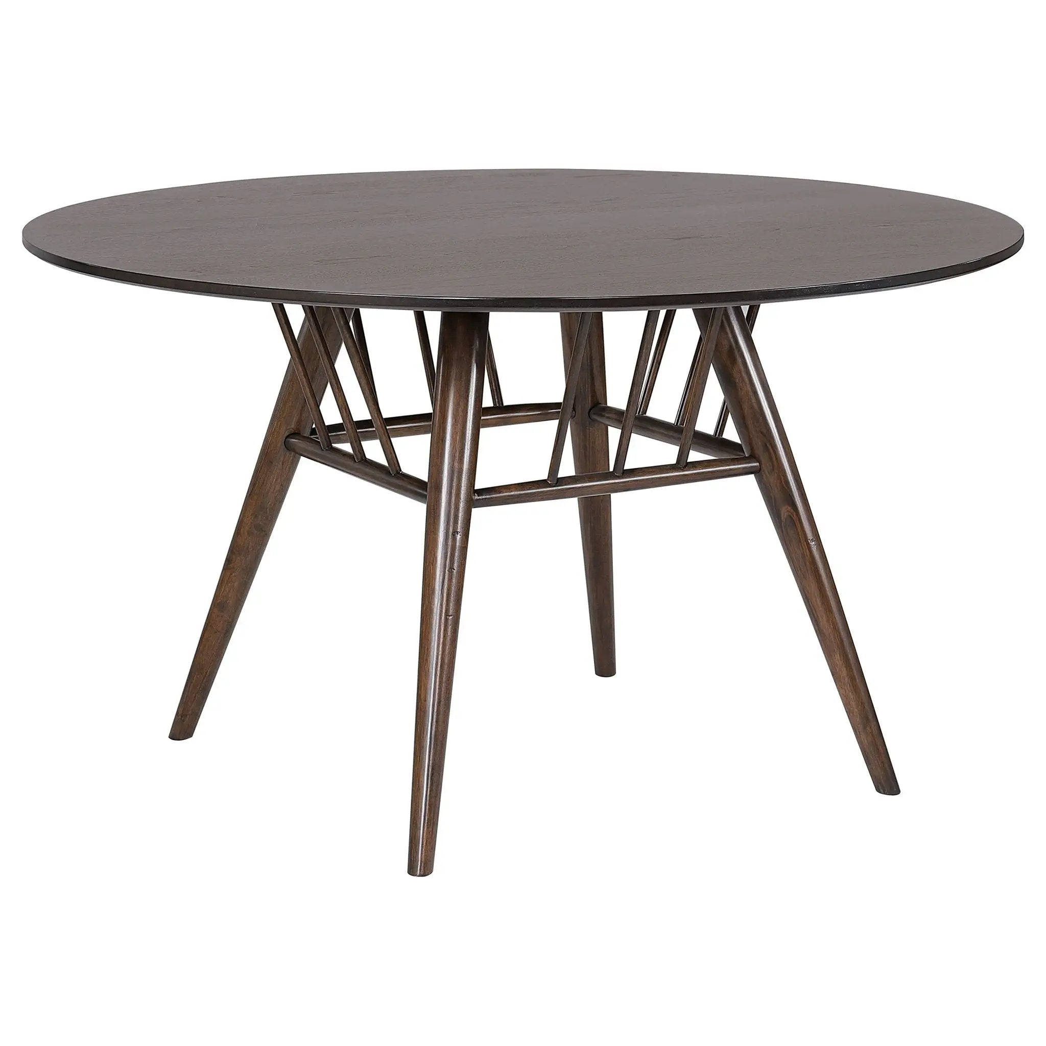 Everton Round 53-inch Wood Dining Table Dark Walnut by Unique Piece Furniture