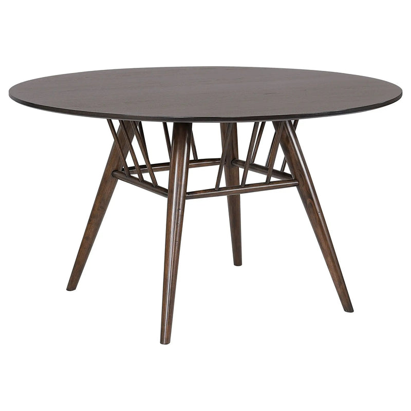 Everton Round 53-inch Wood Dining Table Dark Walnut by Unique Piece Furniture