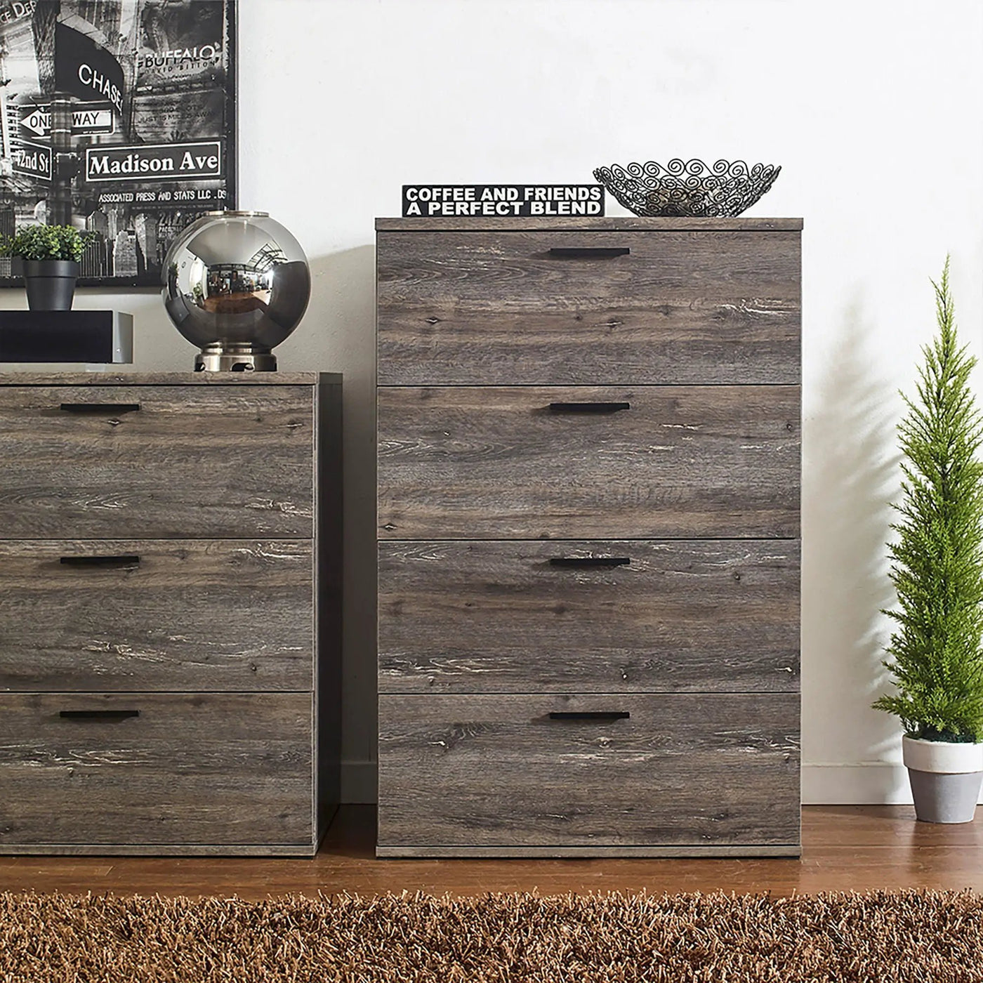 Oliver - Farmhouse Jumbo Chest With 4 Drawer Storage by HouseOfZazla