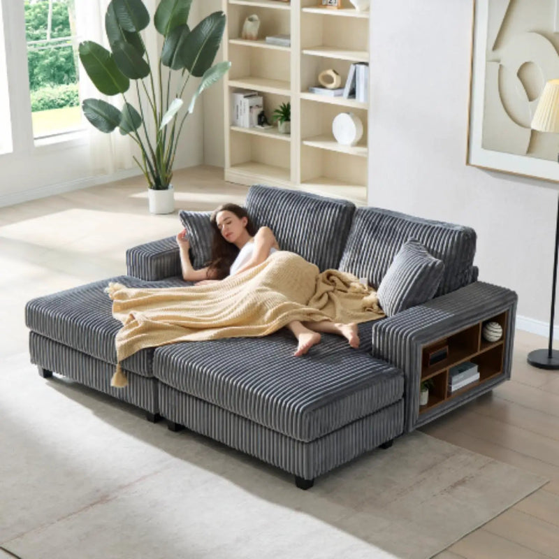 Convertible Sectional Sofa, Sleeper Oversized Living Room Lounge by HouseOfZazla