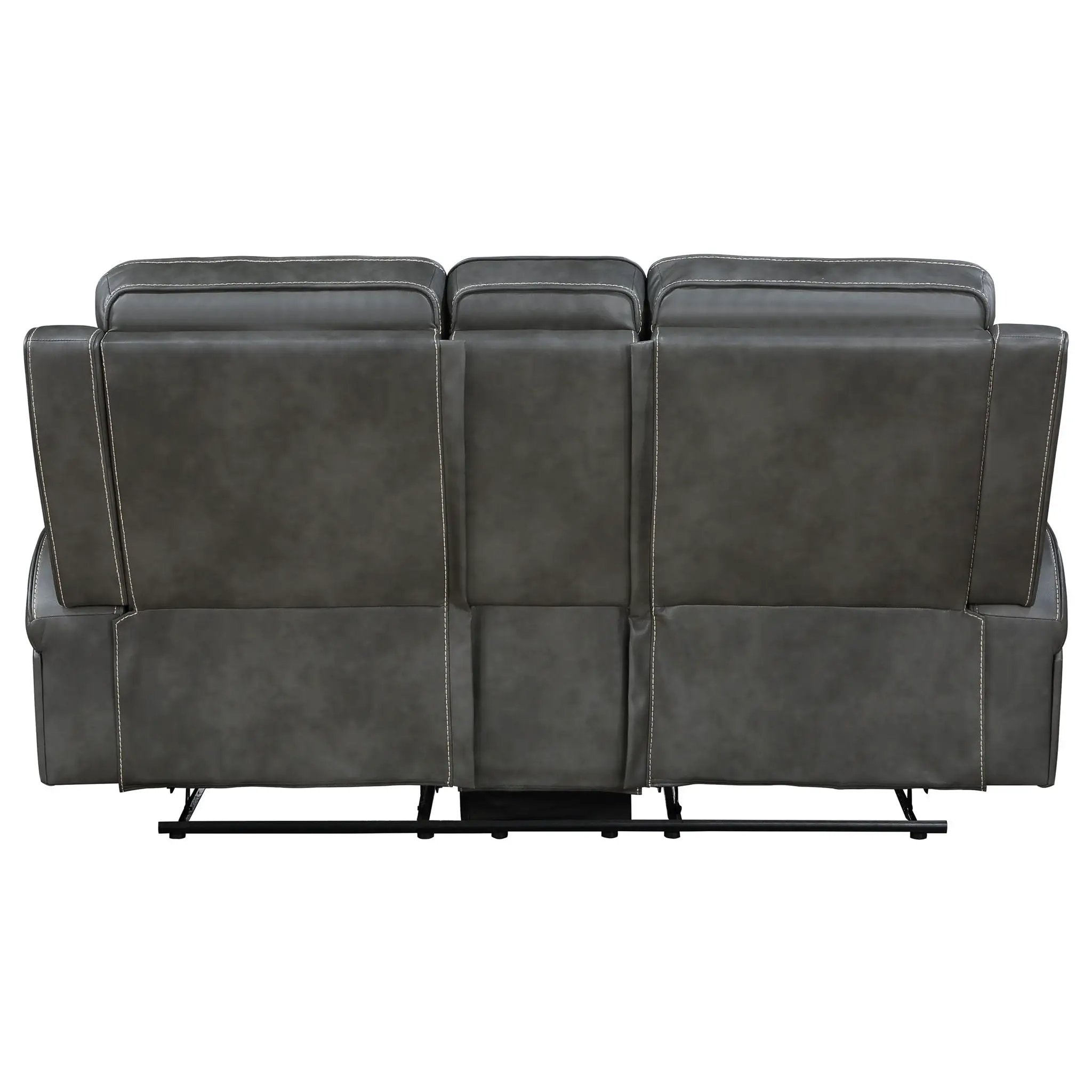 Raelynn Upholstered Track Arm Motion Loveseat Grey by Unique Piece Furniture