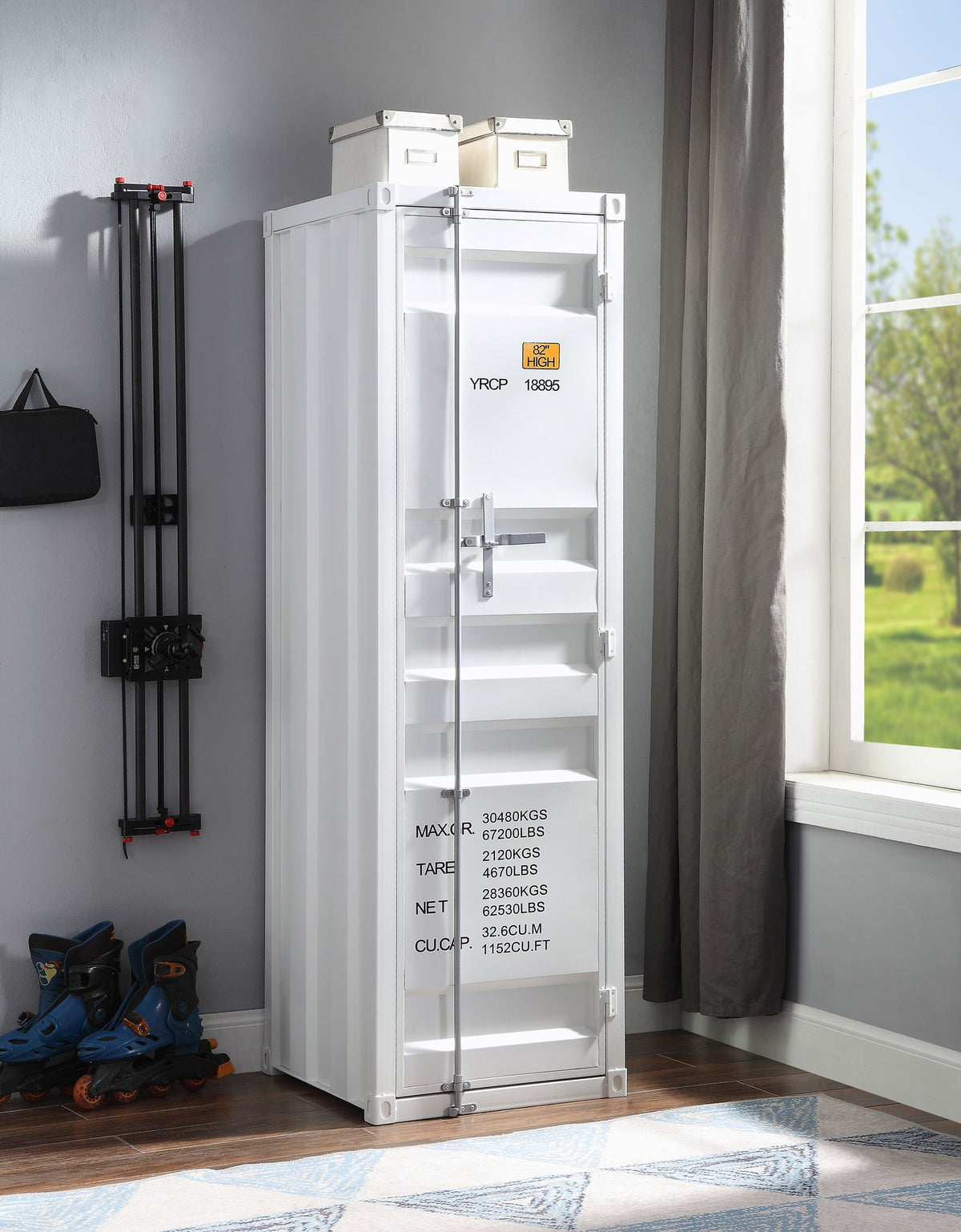 Metal Cargo Wardrobe with Industrial Lock - Blue, Red, or White