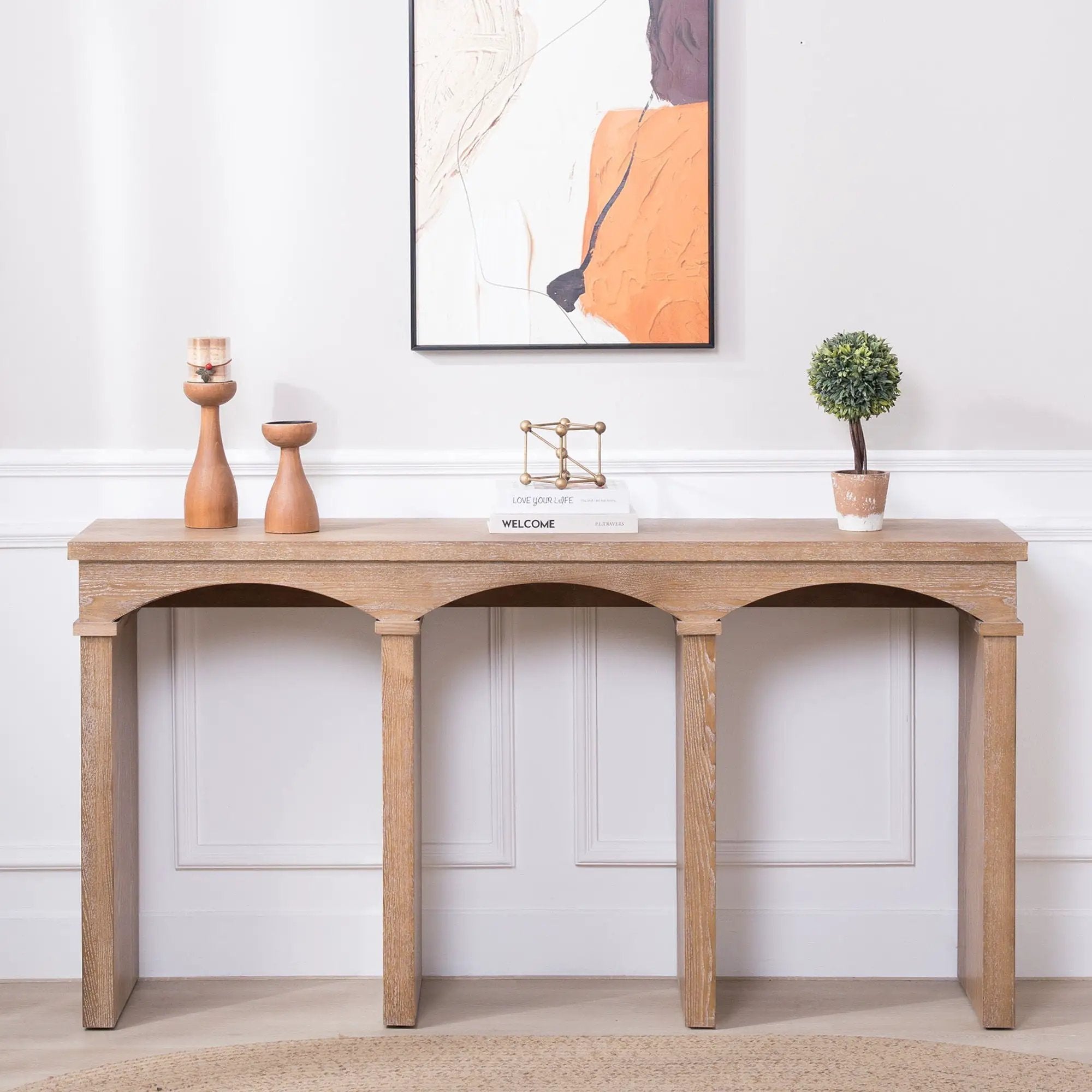 Archway Console Table - Antique Natural / Light Natural / Natural by HouseOfZazla