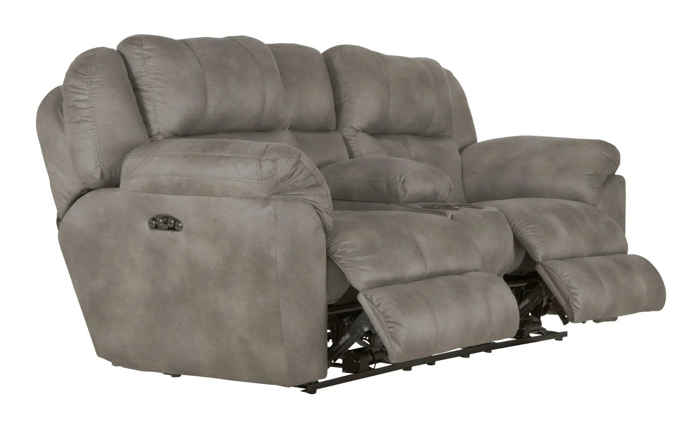 Ferrington - Power Lay Flat Reclining Console Loveseat with Power Adjustable Headrest by Unique Piece Furniture