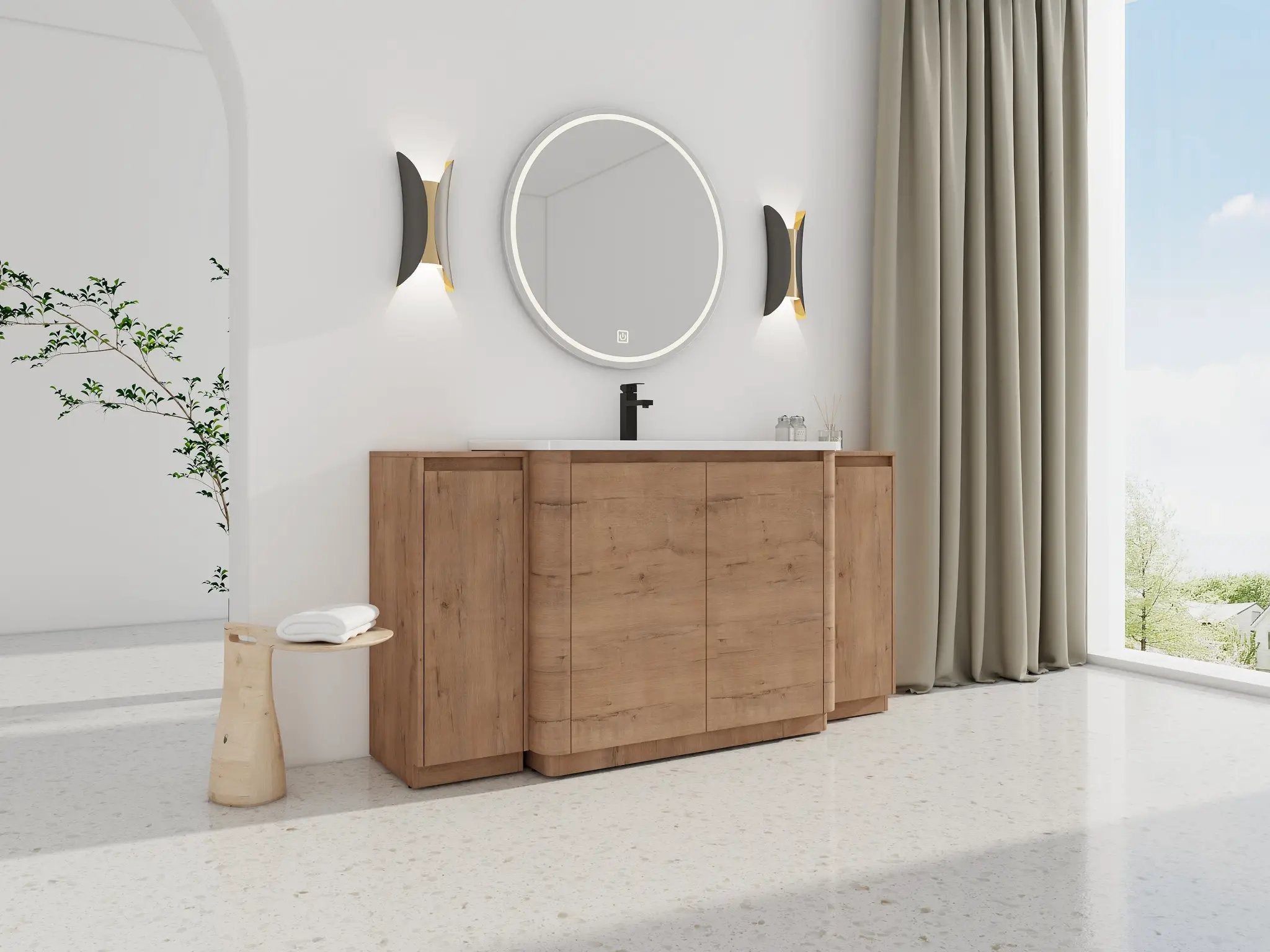 64'' Freestanding Bathroom Vanity with Ceramic Sink by HouseOfZazla