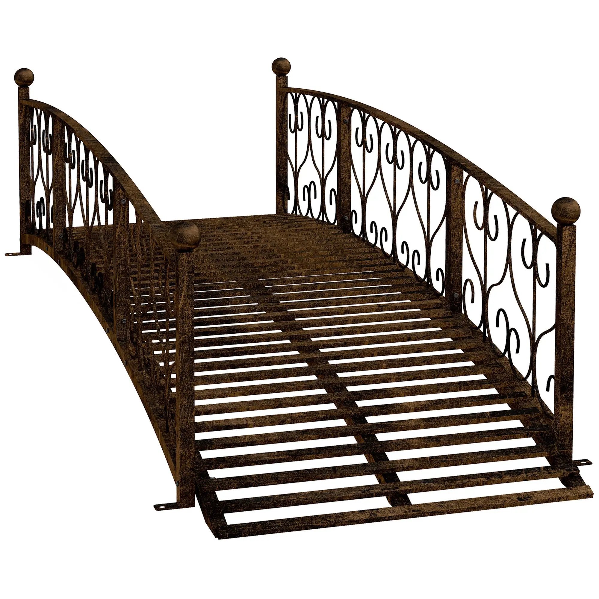Outsunny 7' Metal Arch Garden Bridge with Safety Siderails by HouseOfZazla