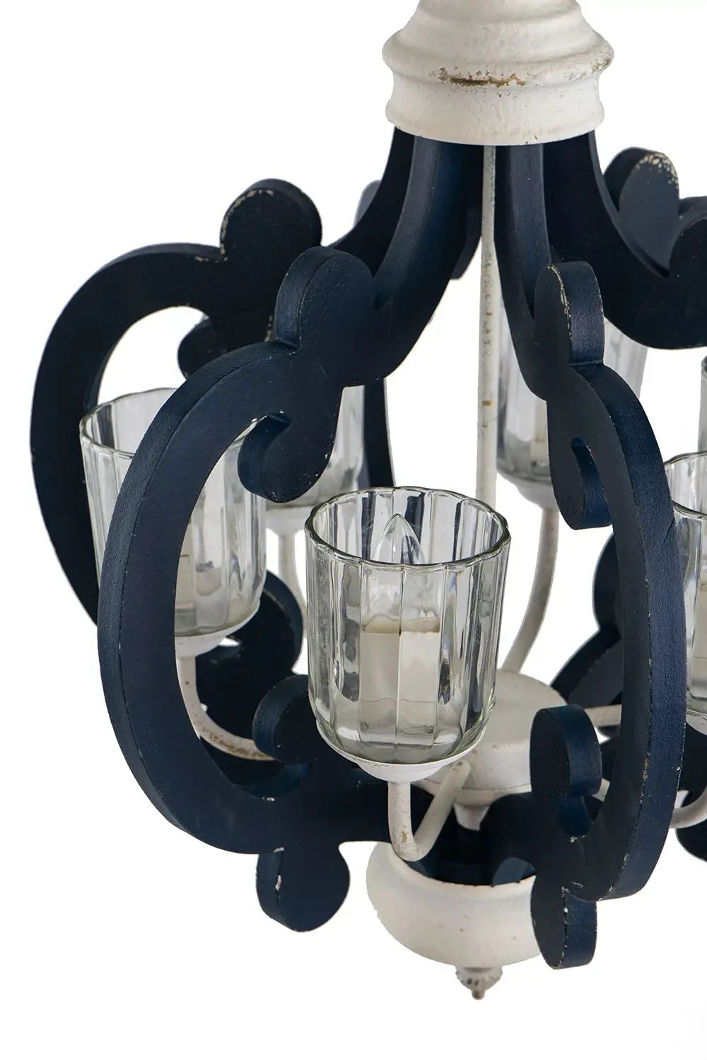 Wood Chandelier 6 Light Farmhouse Pendant Lighting Wood Hanging Light Fixture For Kitchen Living Dining Room, Bulb Not Included - Cream by Unique Piece Furniture