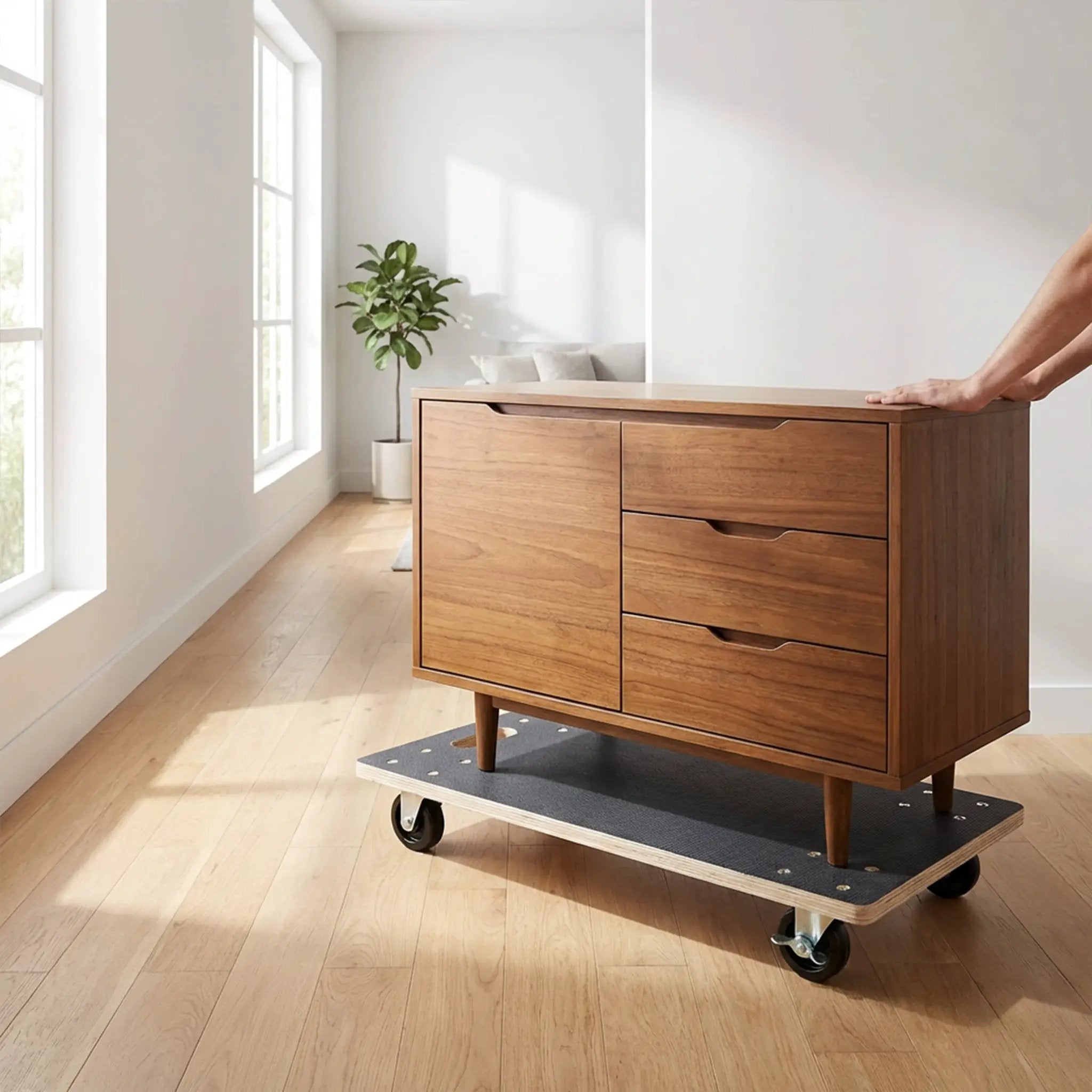Furniture Moving Wooden Dolly with 4 PP Wheels (2 Pack) by HouseOfZazla