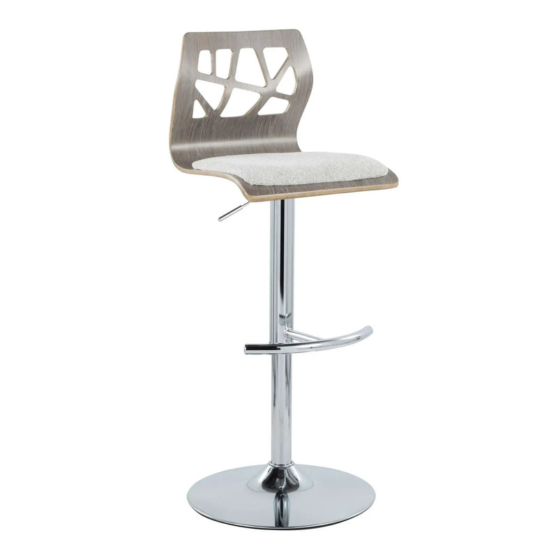 Folia - Contemporary Adjustable Barstool With Swivel With Rounded T Footrest (Set of 2) by Unique Piece Furniture