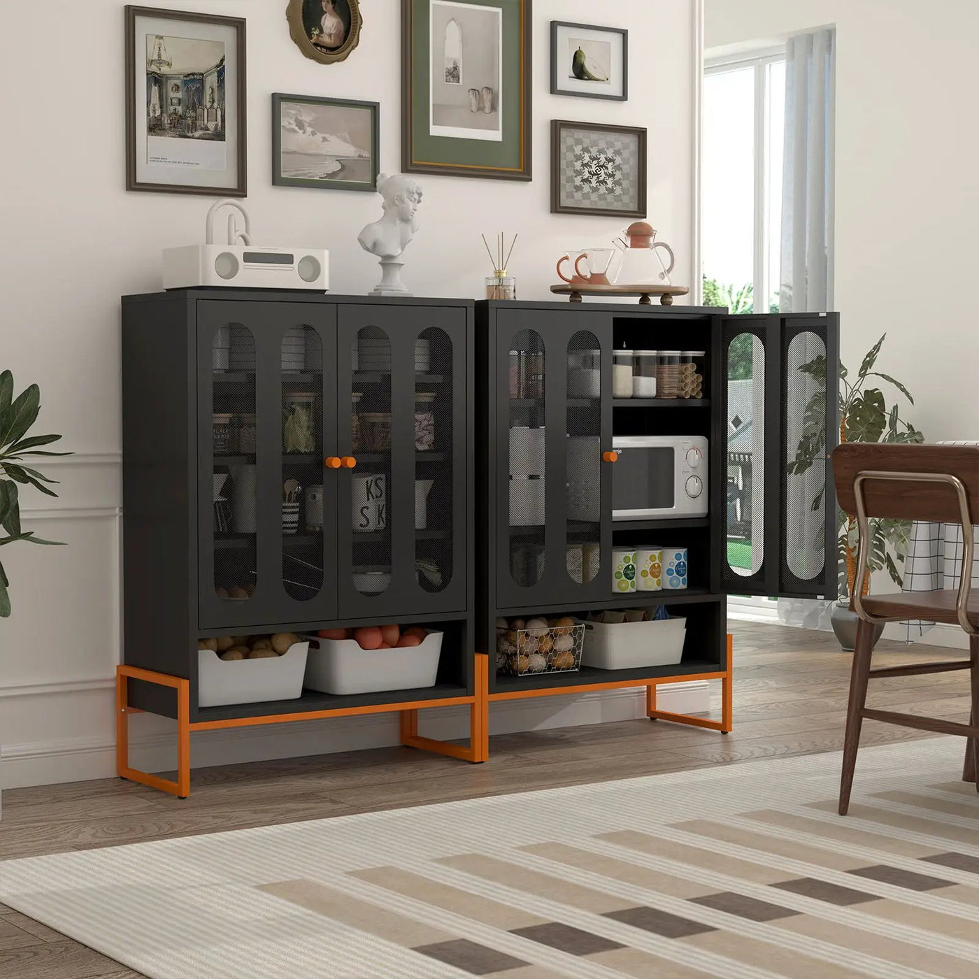 Modern Metal Shoe Cabinet With DoublebSided Doors And Adjustable Partitions by HouseOfZazla
