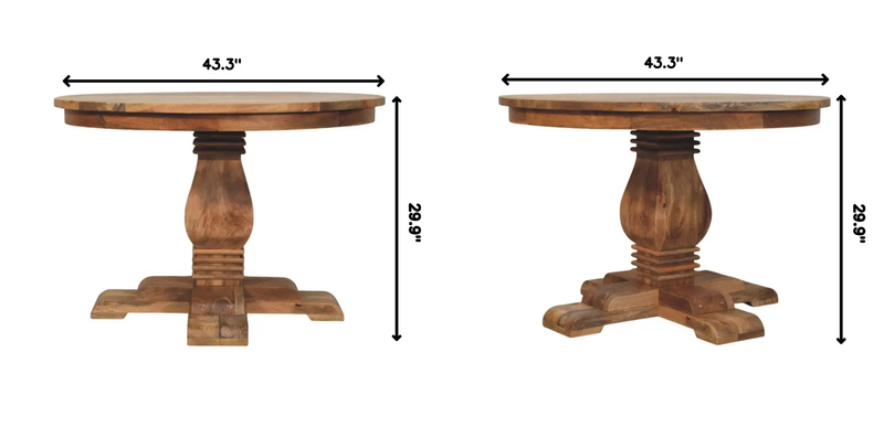 Solid Wood Valentina Round Dining Table by HouseOfZazla