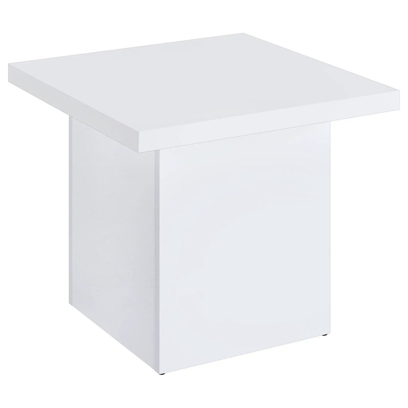 Devar 2-piece Square Coffee End Table Set White High Gloss by Unique Piece Furniture