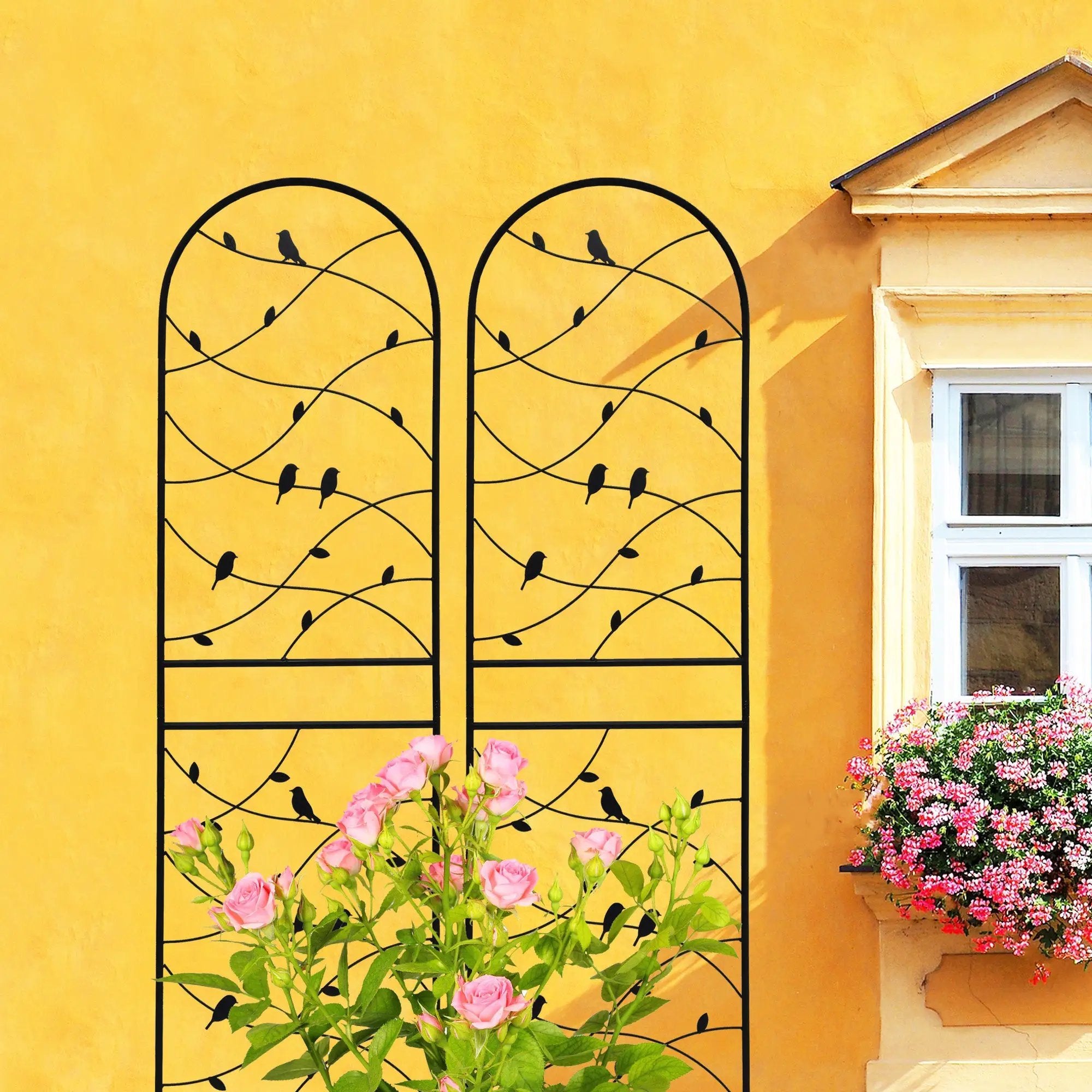 2 Pack Metal Garden Trellis 71" x 19.7" Rustproof Outdoor Plant Support by HouseOfZazla