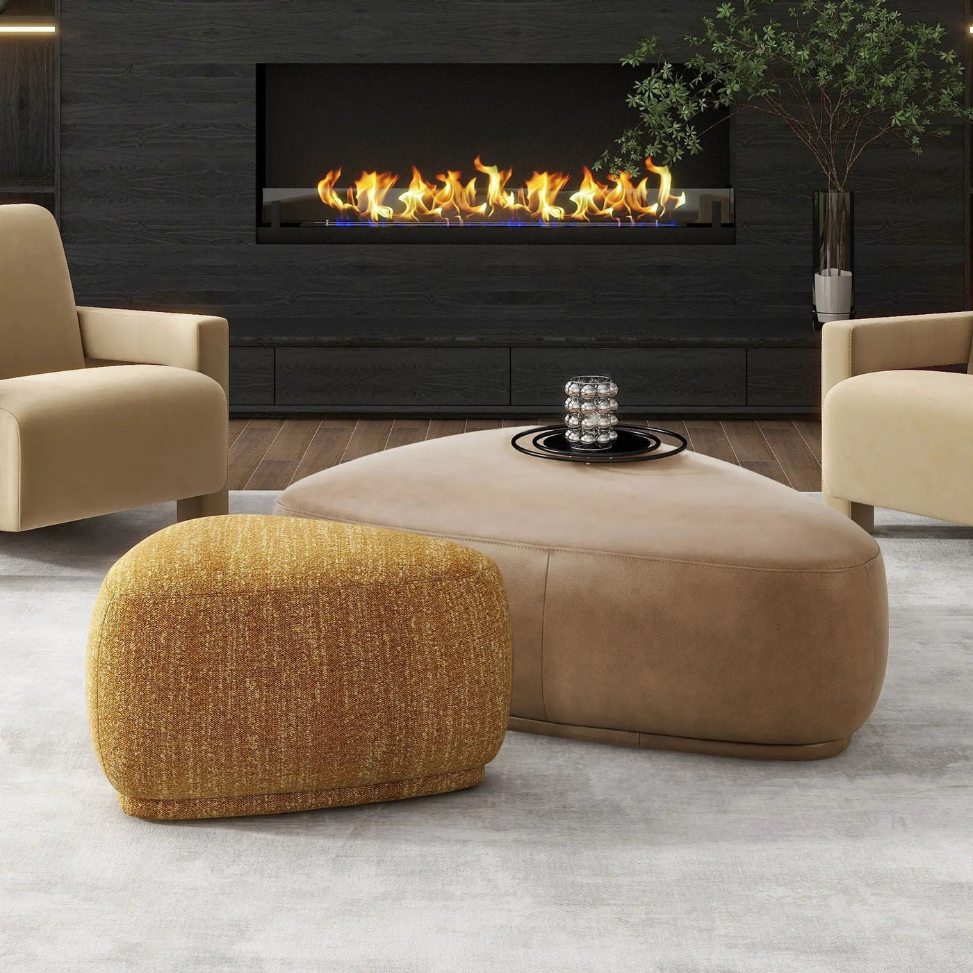 Pebble - Rounded Triangle Cocktail Ottoman by HouseOfZazla