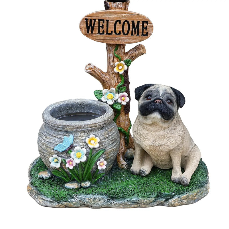 Sitting Pug Dog Planter Statue by HouseOfZazla