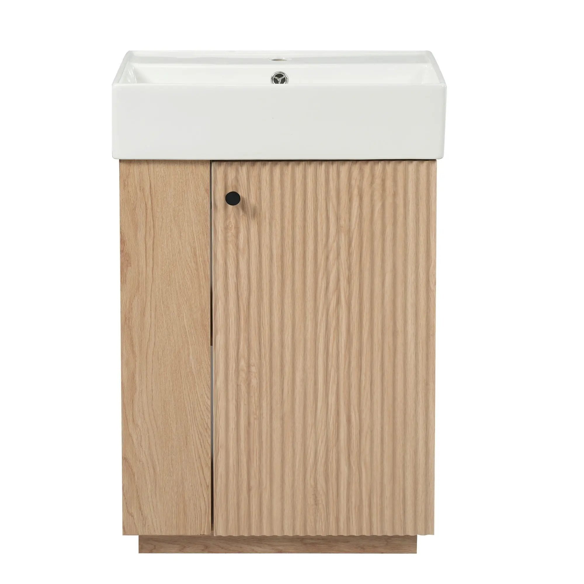 Bathroom Vanity With Sink, Freestanding Wood Grain Cabinet With Storage by Unique Piece Furniture