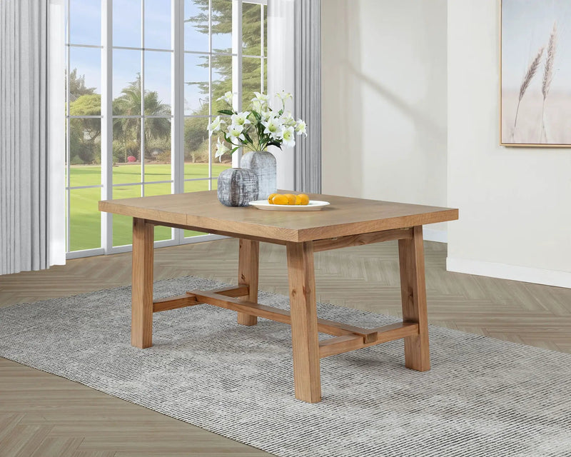 Middleton 76-inch Extension Leaf Dining Table Natural Brown by Unique Piece Furniture