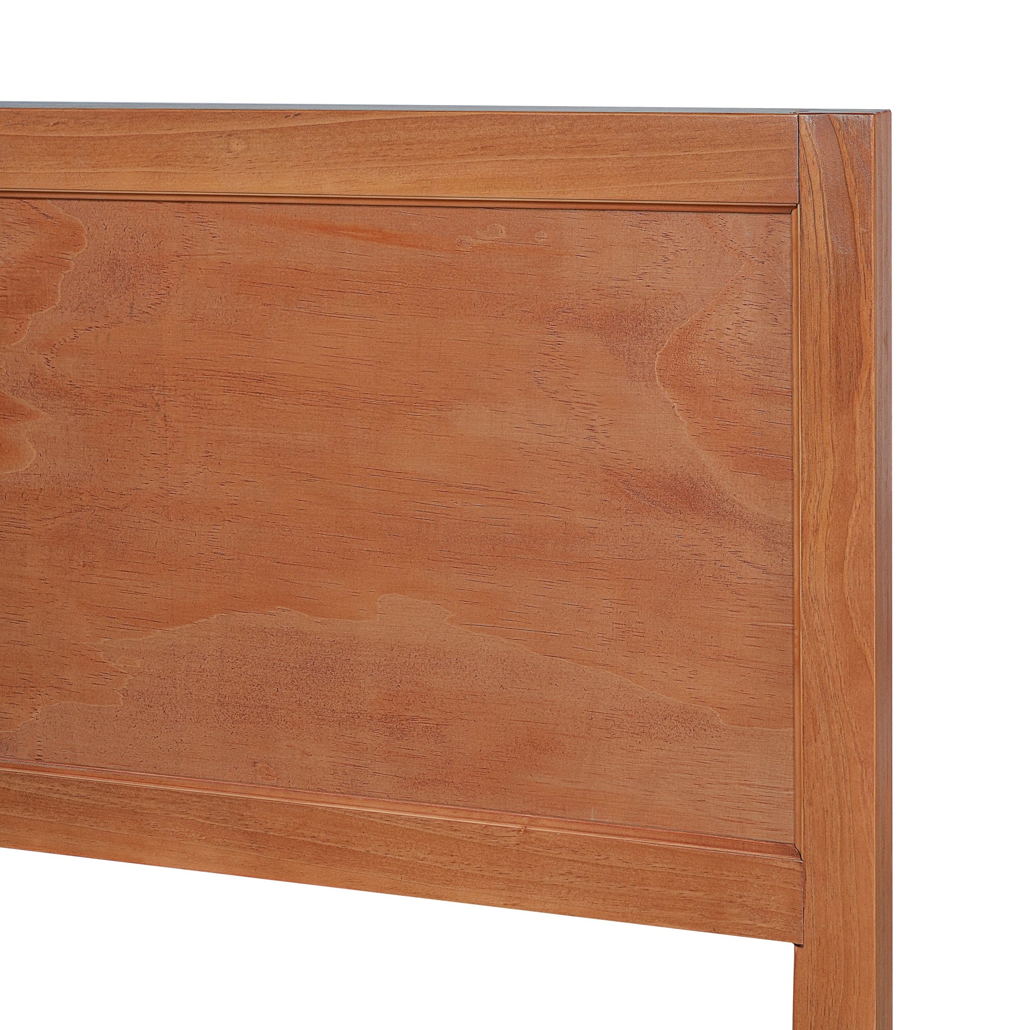 King Size Wood Platform Bed Frame with Classic Panel Headboard by HouseOfZazla