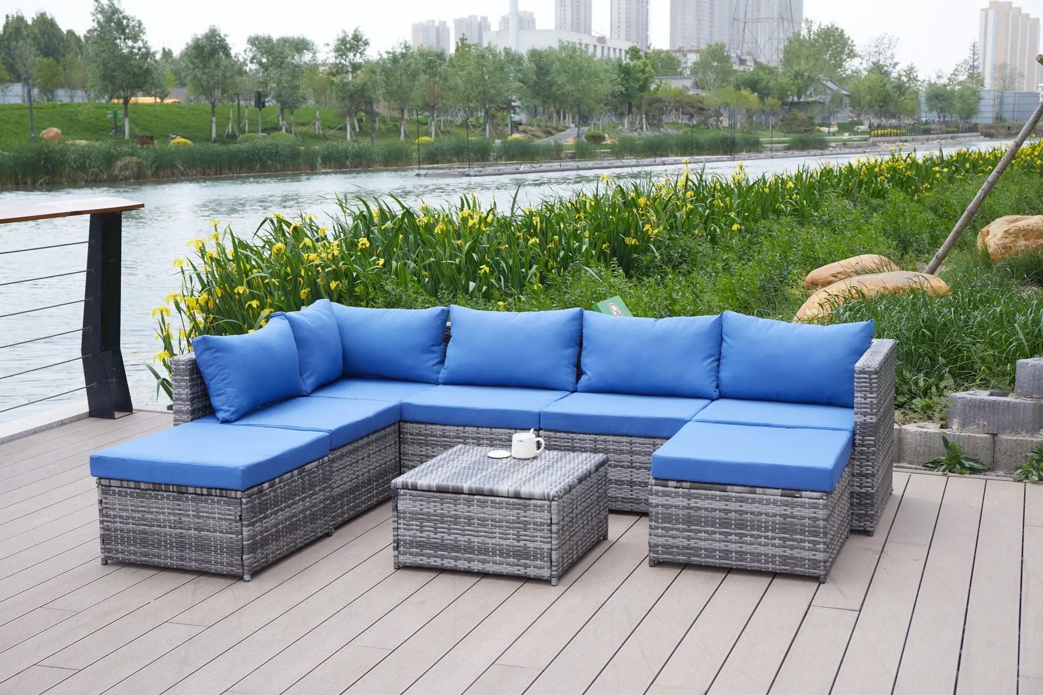 Patio Sofa With Cushions by HouseOfZazla