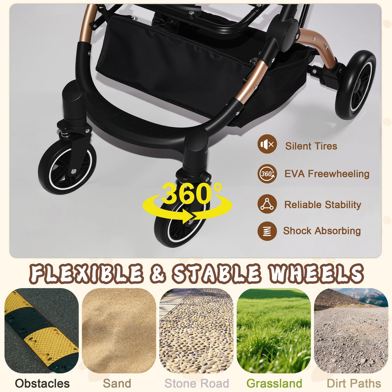 Pet Stroller for Dogs and Cats, 2-in-1 Detachable Foldable Design by HouseOfZazla