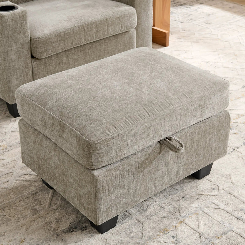 Single Sofa Recliner with Manually Adjustable Backrest - Brown by HouseOfZazla