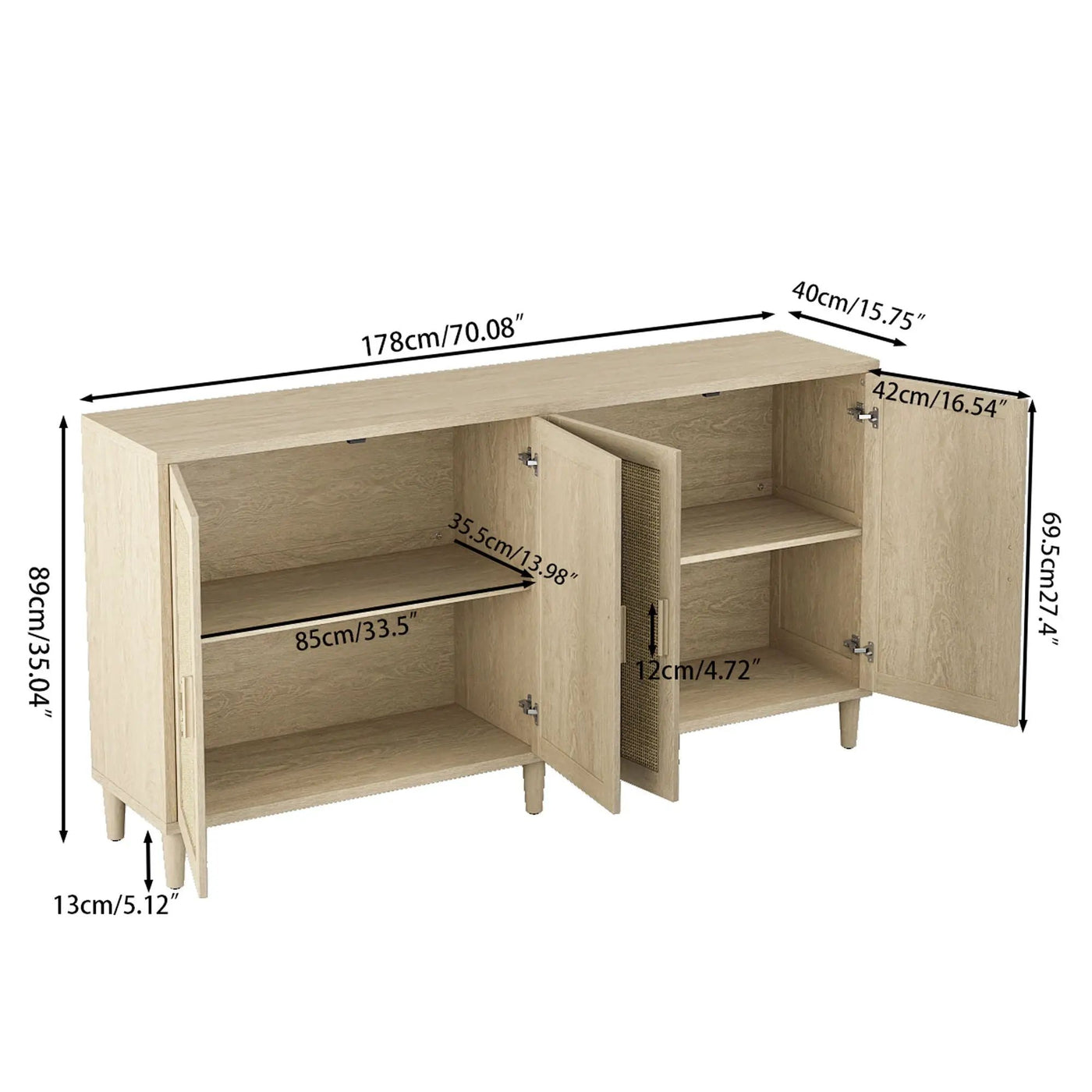Buffet Cabinet With Adjustable Shelves For Kitchen by HouseOfZazla