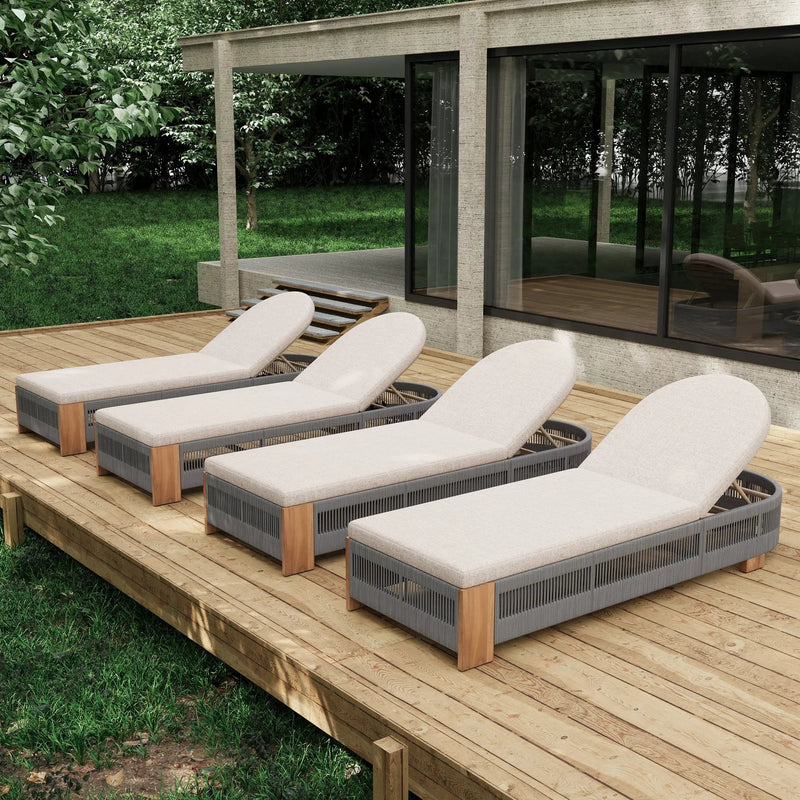 Outdoor Chaise Lounge Chair with Adjustable Backrest and Cushion by HouseOfZazla