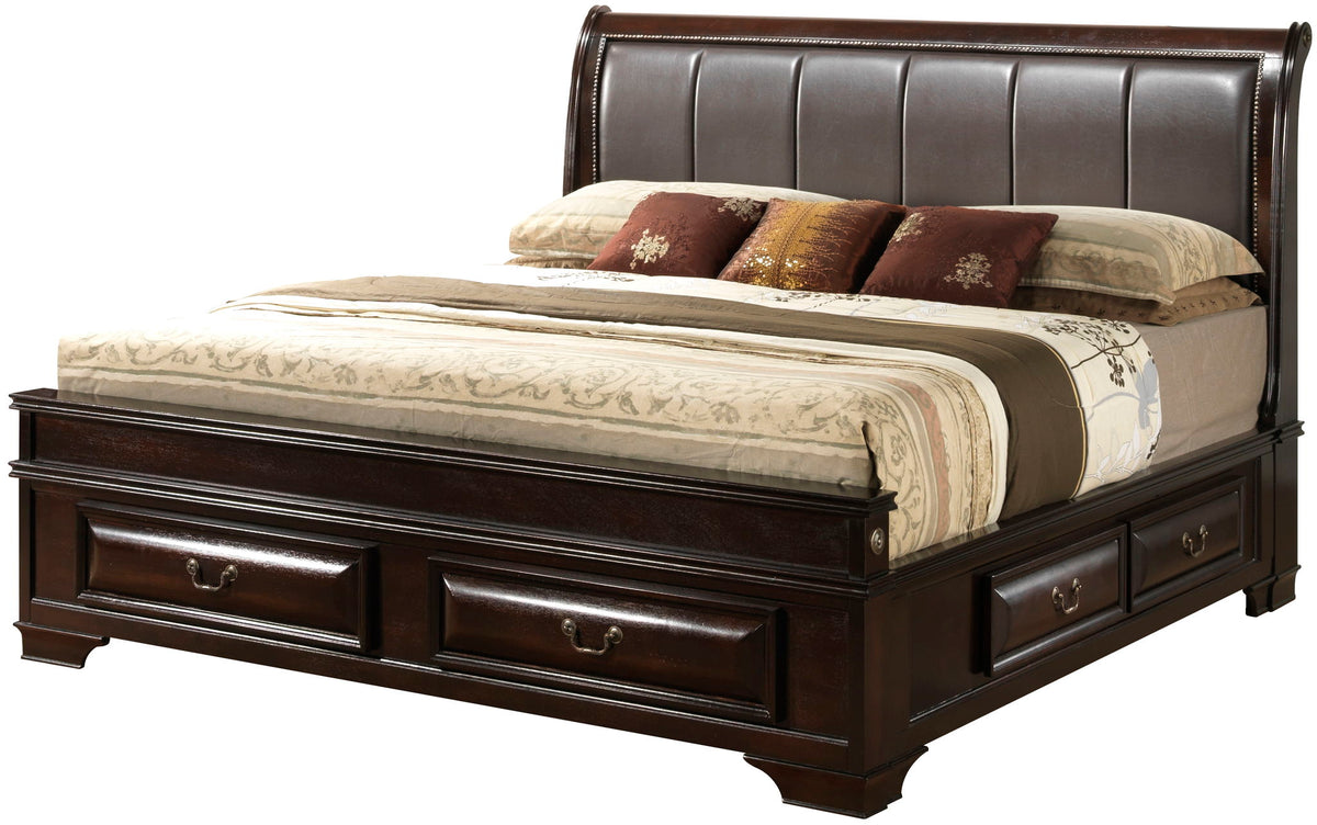 Lavita Storage Bed with Dovetailed Drawers - Light Brown or Dark Brown, photo 2 of 21