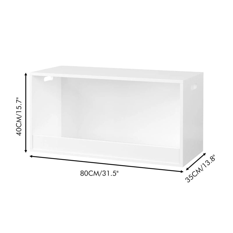Open Toy Storage Box For Kids, Organizer Bin For Plush Toys, Books - White by Unique Piece Furniture