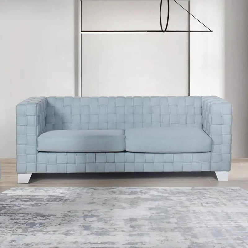 Saree - Sofa - Light Teal Chenille & White by Unique Piece Furniture