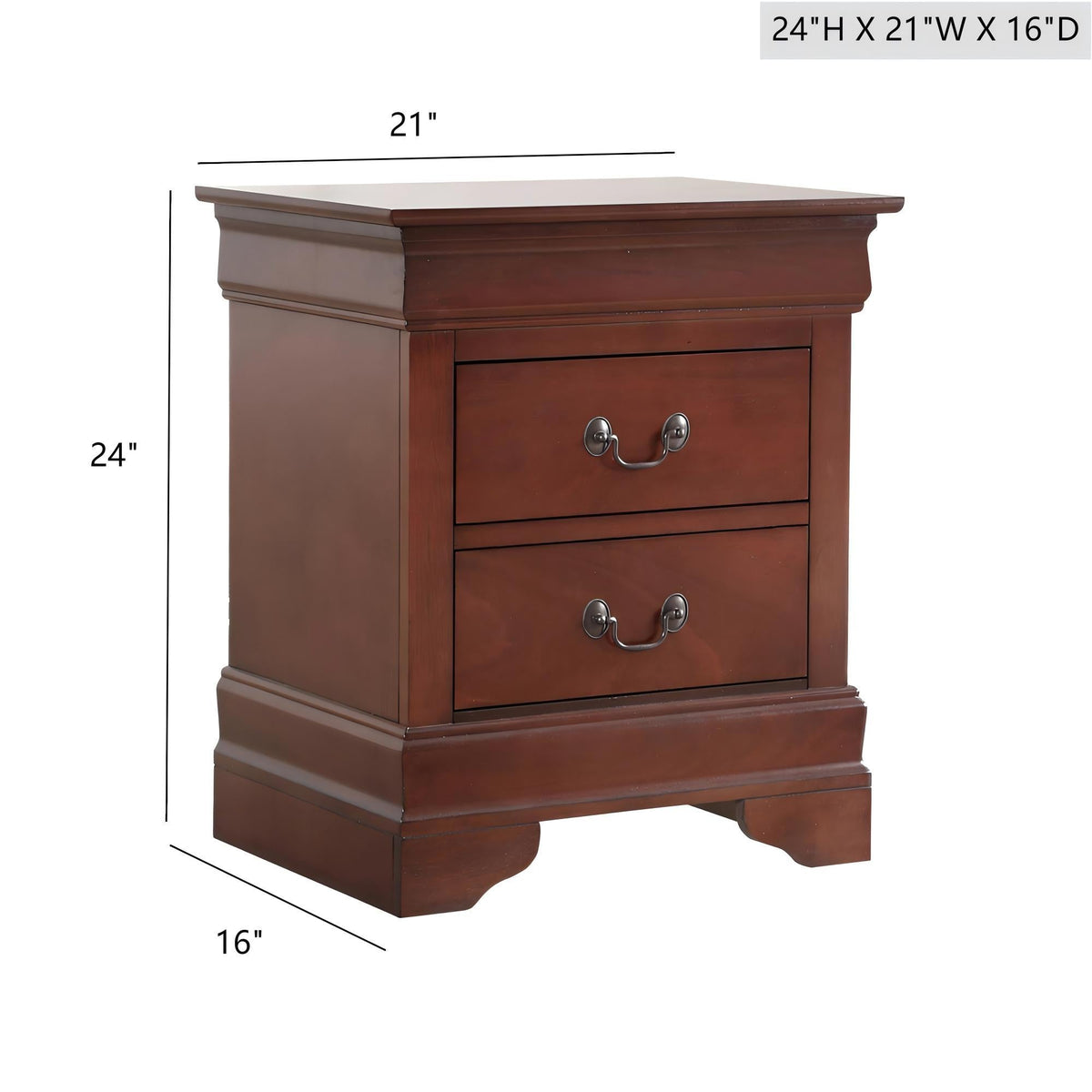 Traditional Style Design Nightstand with Classic Accent - Multiple Colors, photo 25 of 40