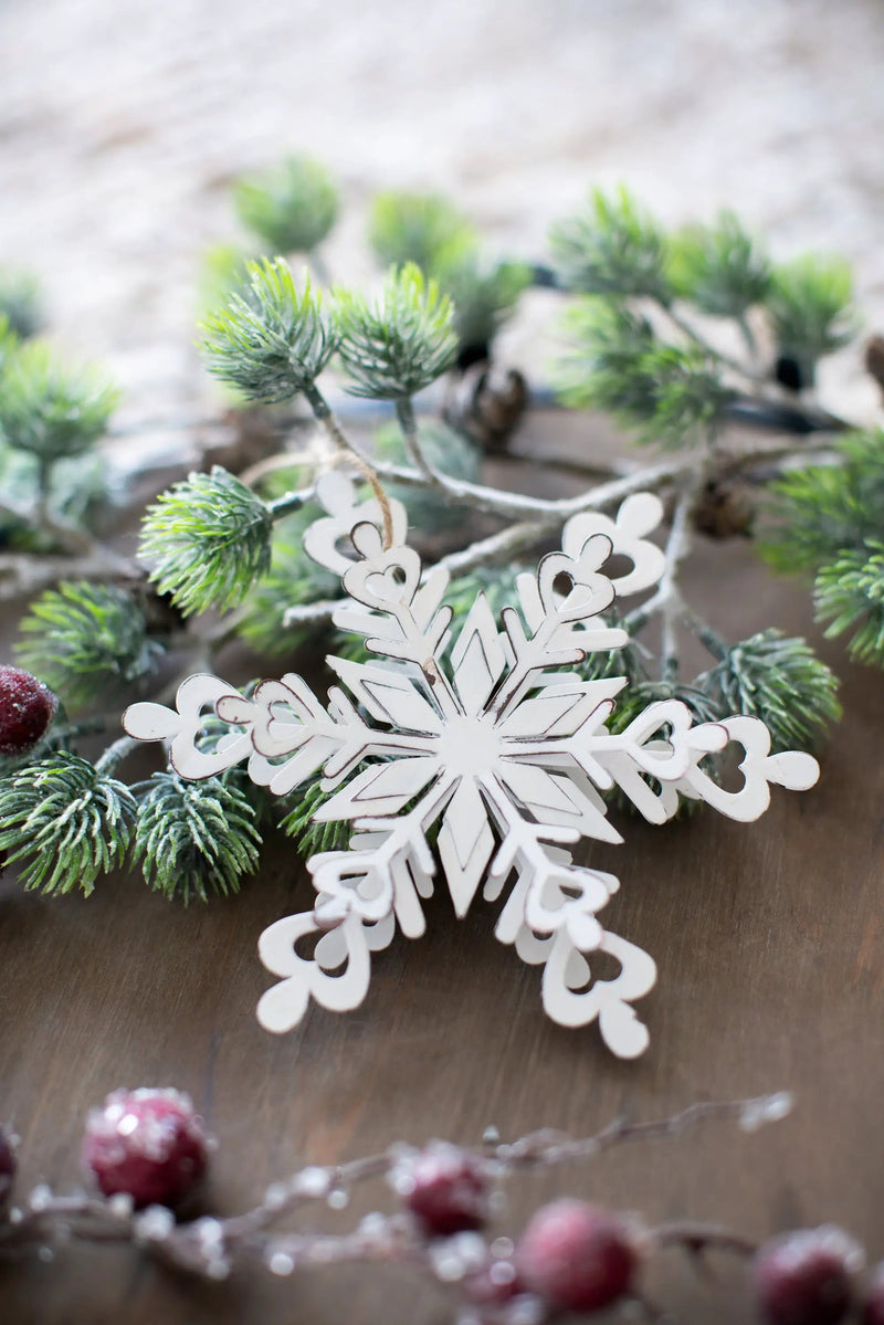 Set of 6 Iron Snowflake Hanger Christmas Tree Ornaments by HouseOfZazla