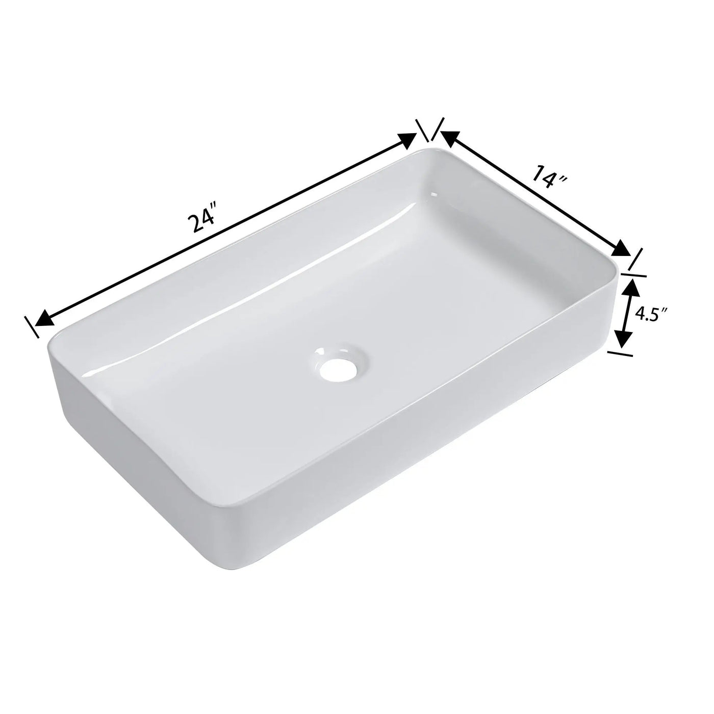 Modern Ceramic Rectangular Bathroom Vessel Sink With European Design by HouseOfZazla