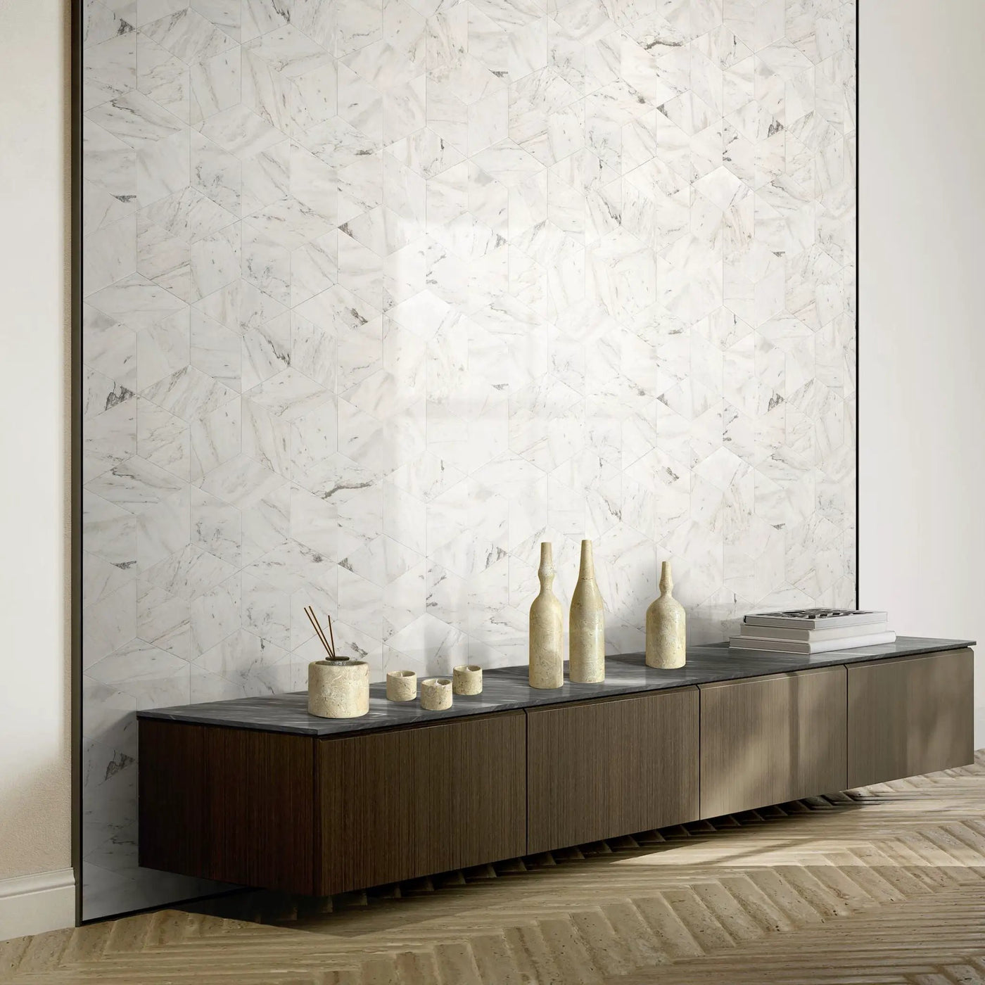 7 Pieces Luxury Natural Marble Living Room Accessories Set by Unique Piece Furniture