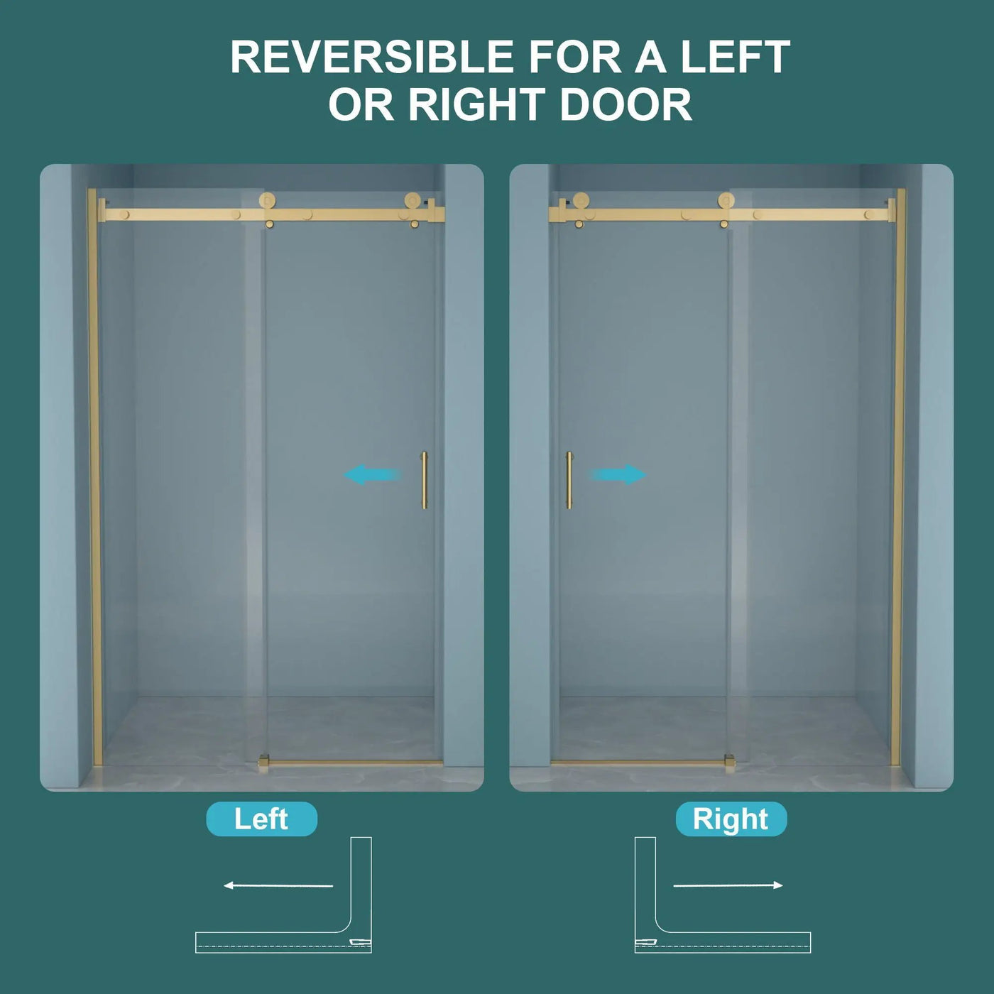 Modern Single Slide Shower Door, Tempered Glass, Stainless Steel Frame by HouseOfZazla