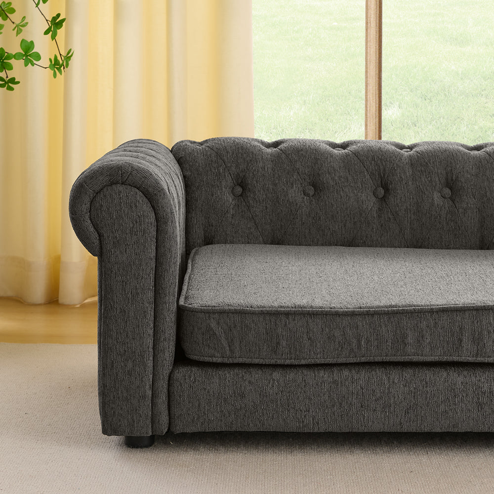 Modern Elevated Rectangular Pet Bed with Linen Upholstery - Choice of Color, photo 5 of 10