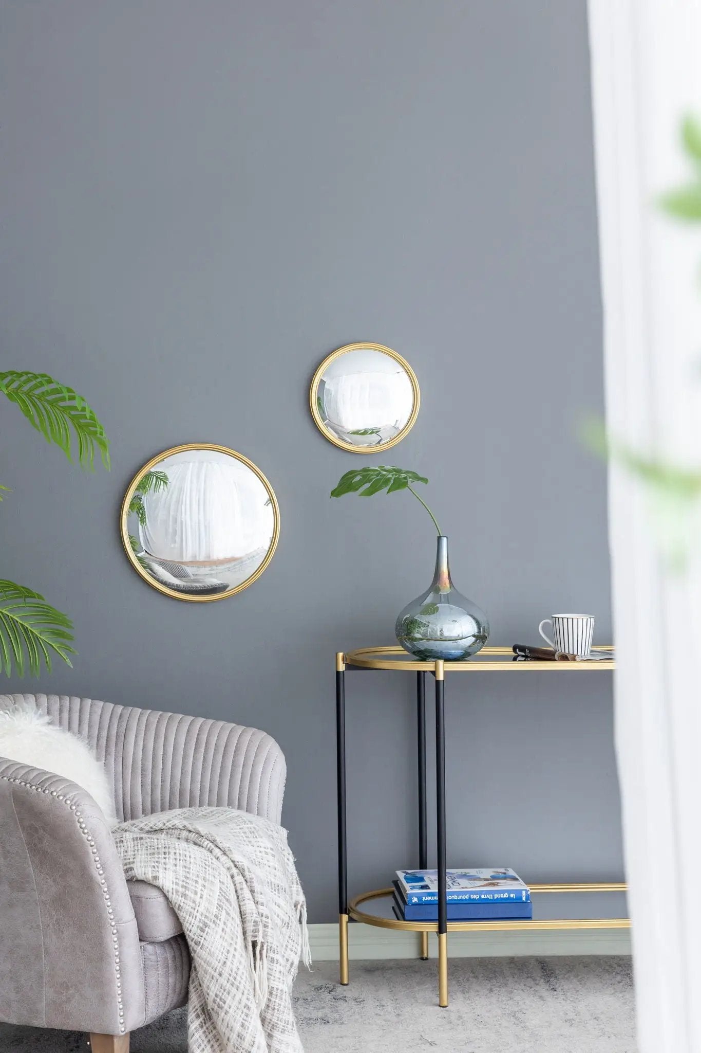 Round Mirror, Circle Mirror With Iron Frame For Living Room Bedroom Vanity Entryway Hallway by HouseOfZazla